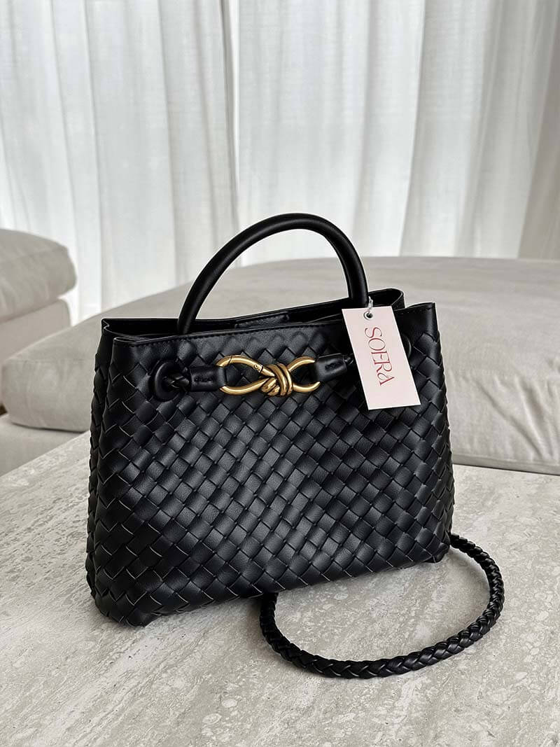 Dames Gevlochten Tote Handtas met Handvatten