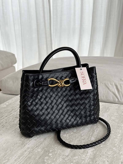 Dames Gevlochten Tote Handtas met Handvatten