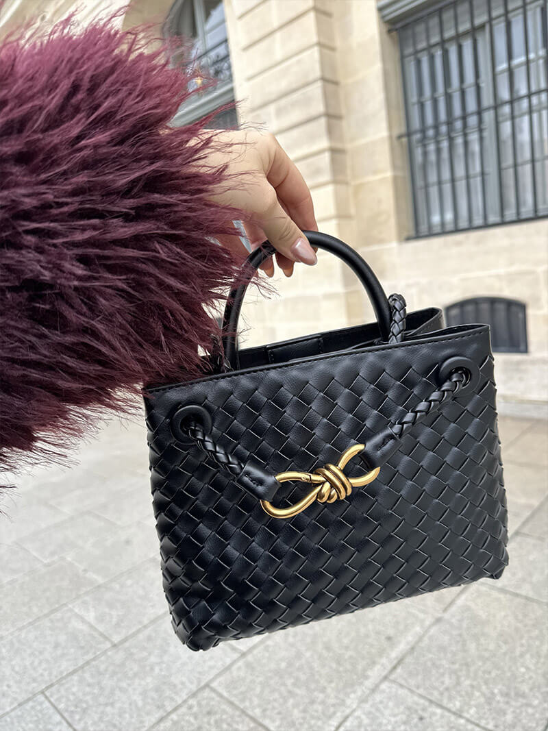 Dames Gevlochten Tote Handtas met Handvatten