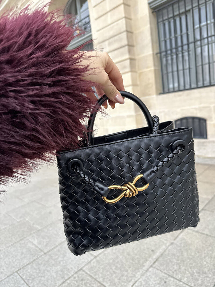 Dames Gevlochten Tote Handtas met Handvatten