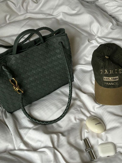 Dames Gevlochten Tote Handtas met Handvatten