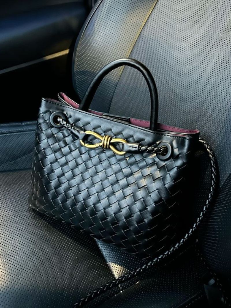 Dames Gevlochten Tote Handtas met Handvatten