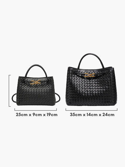 Dames Gevlochten Tote Handtas met Handvatten