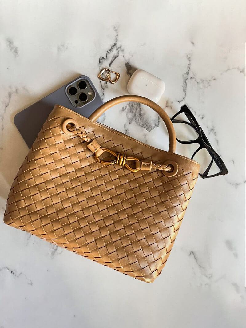 Dames Gevlochten Tote Handtas met Handvatten