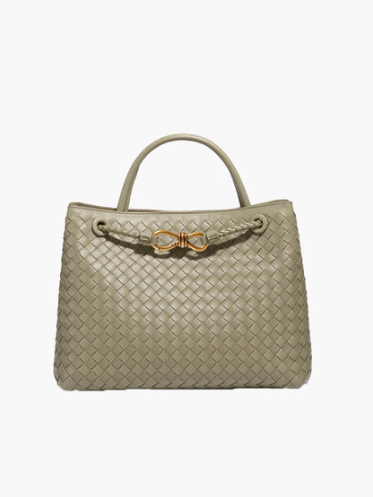 Dames Gevlochten Tote Handtas met Handvatten