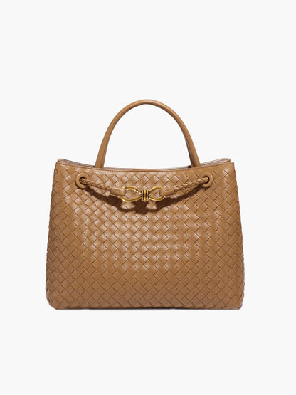 Dames Gevlochten Tote Handtas met Handvatten
