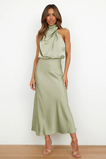 Dames Halter Galajurk Mouwloos Maxi
