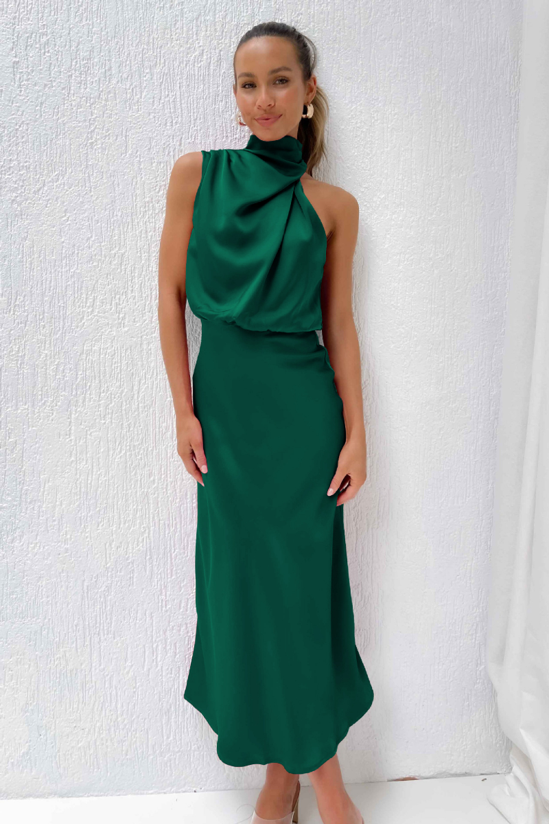 Dames Halter Galajurk Mouwloos Maxi
