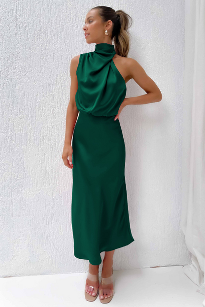 Dames Halter Galajurk Mouwloos Maxi