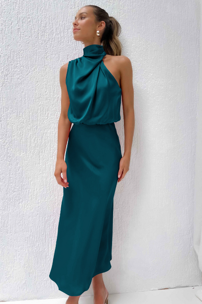 Dames Halter Galajurk Mouwloos Maxi