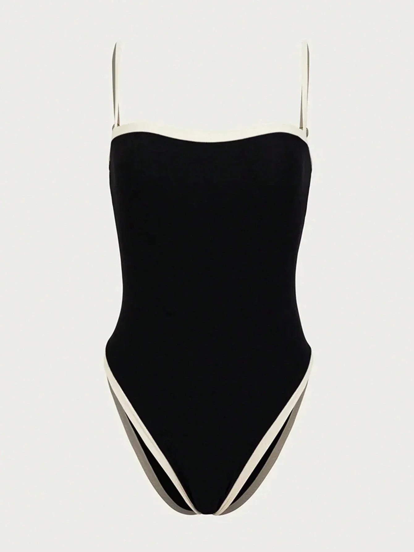 Dames High Cut Badpak Square Neck Contrast
