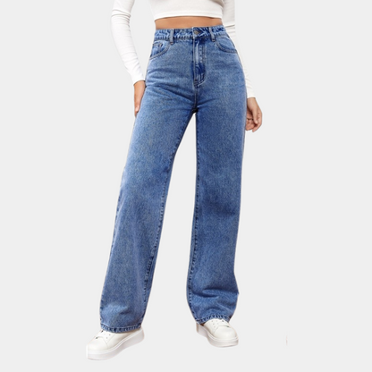 Dames High Waist Wide Leg Jeans