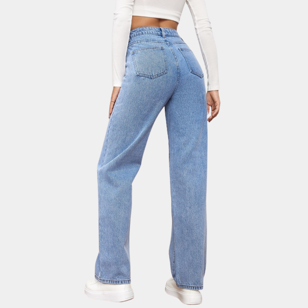 Dames High Waist Wide Leg Jeans