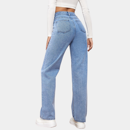 Dames High Waist Wide Leg Jeans