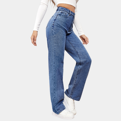 Dames High Waist Wide Leg Jeans