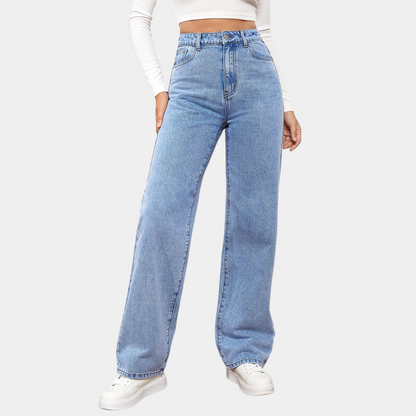Dames High Waist Wide Leg Jeans