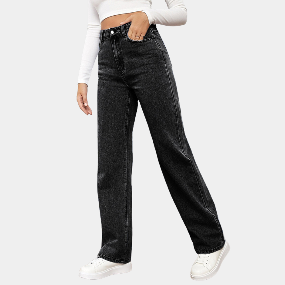 Dames High Waist Wide Leg Jeans
