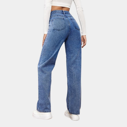 Dames High Waist Wide Leg Jeans