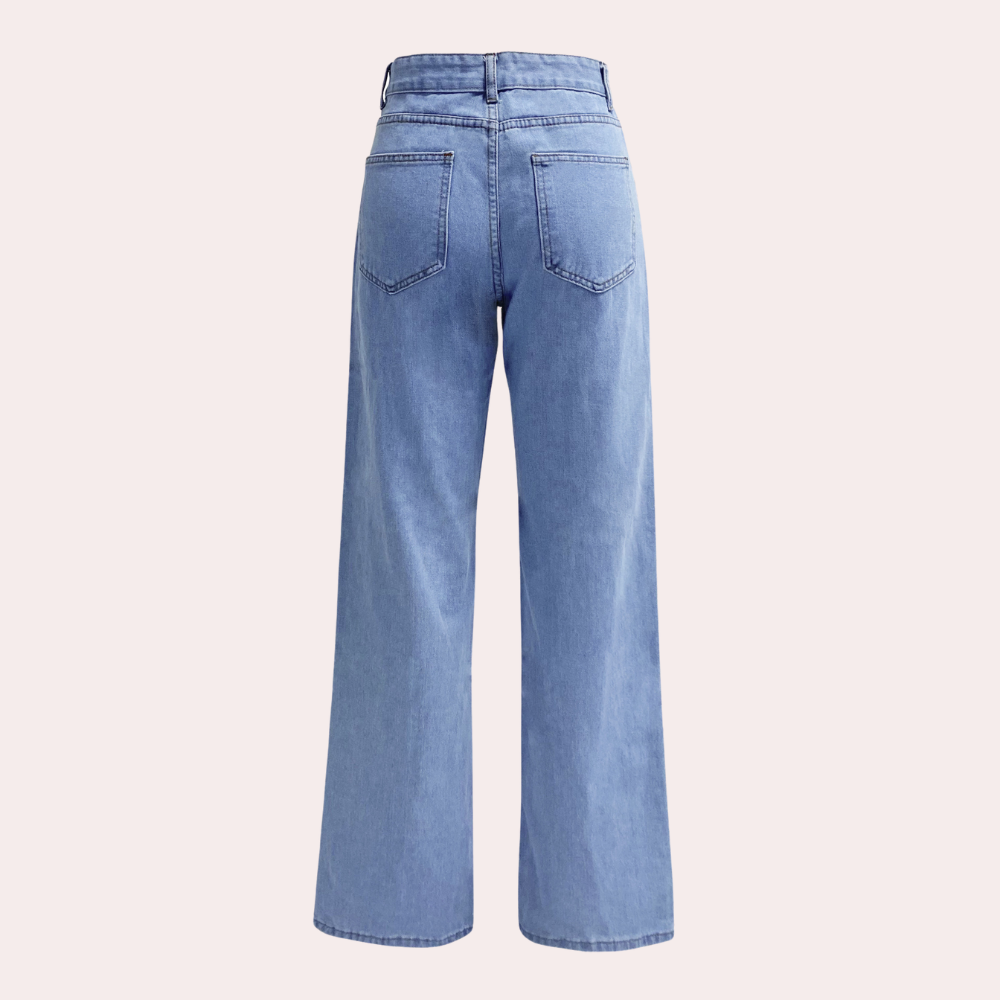 Dames High Waist Wide Leg Jeans