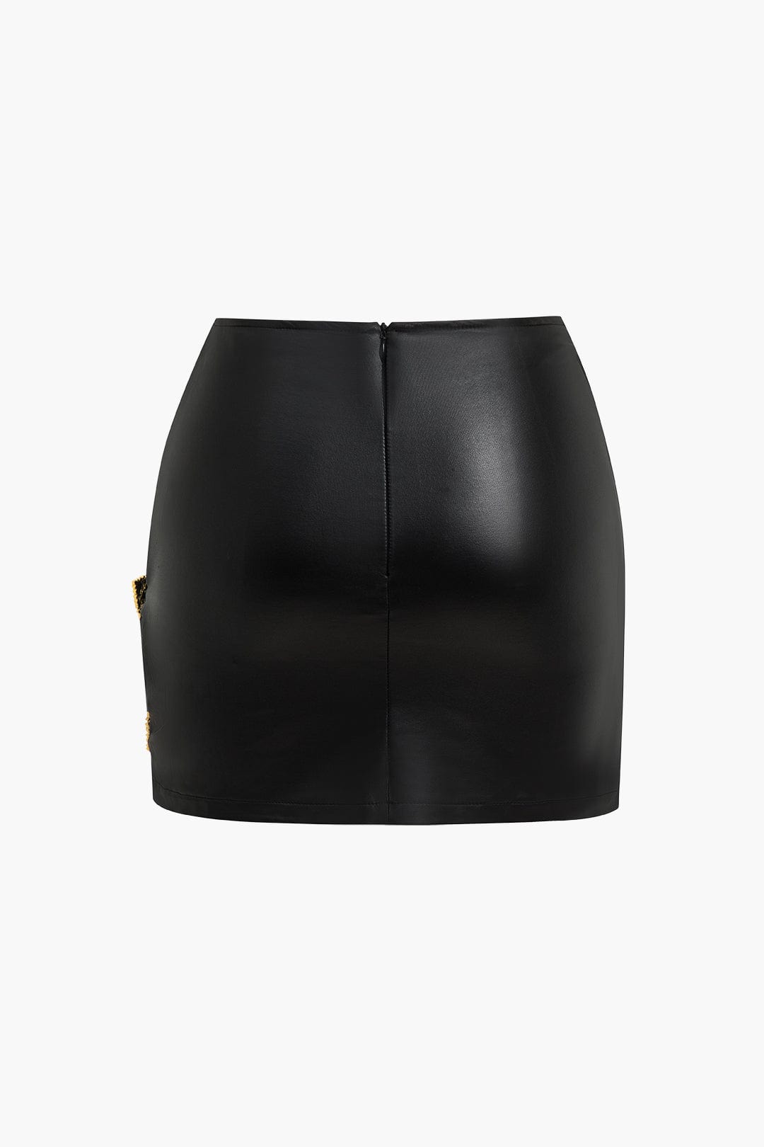 Dames Hoge taille wikkelminirok met gouden gesp