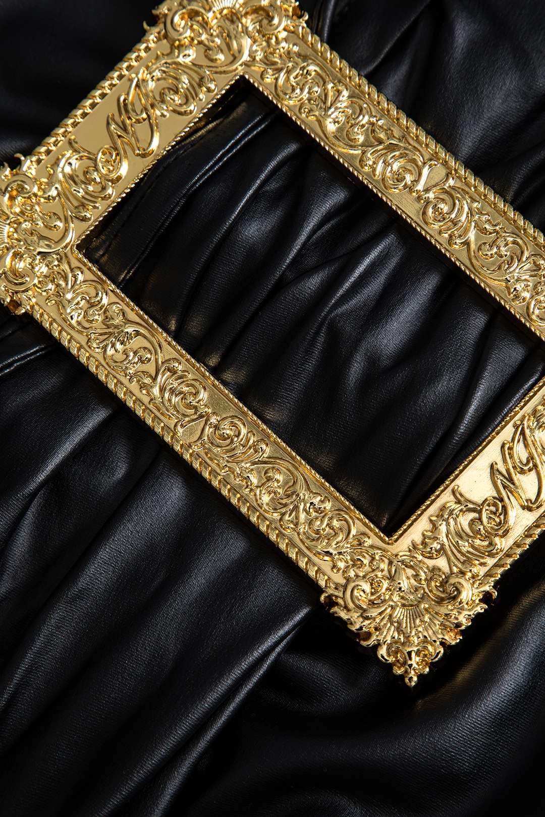 Dames Hoge taille wikkelminirok met gouden gesp