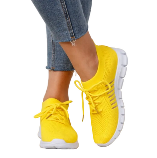Dames Knit Sneakers Slip On Low Profile