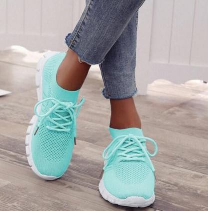 Dames Knit Sneakers Slip On Low Profile