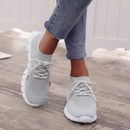 Dames Knit Sneakers Slip On Low Profile