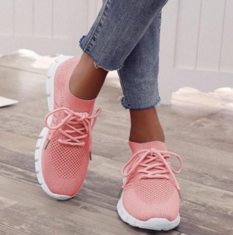 Dames Knit Sneakers Slip On Low Profile