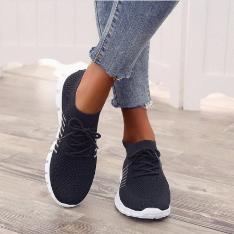 Dames Knit Sneakers Slip On Low Profile
