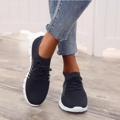 Dames Knit Sneakers Slip On Low Profile