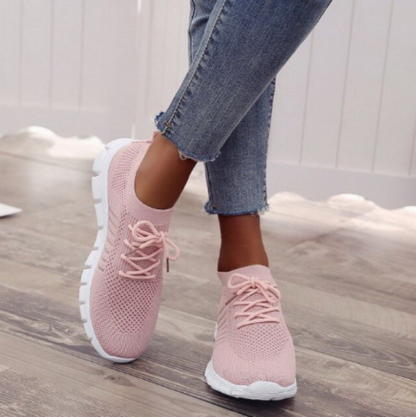 Dames Knit Sneakers Slip On Low Profile