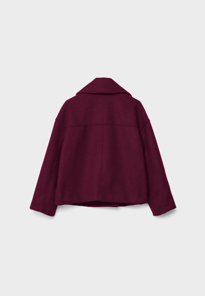 Dames Korte Double Breasted Jas Peacoat
