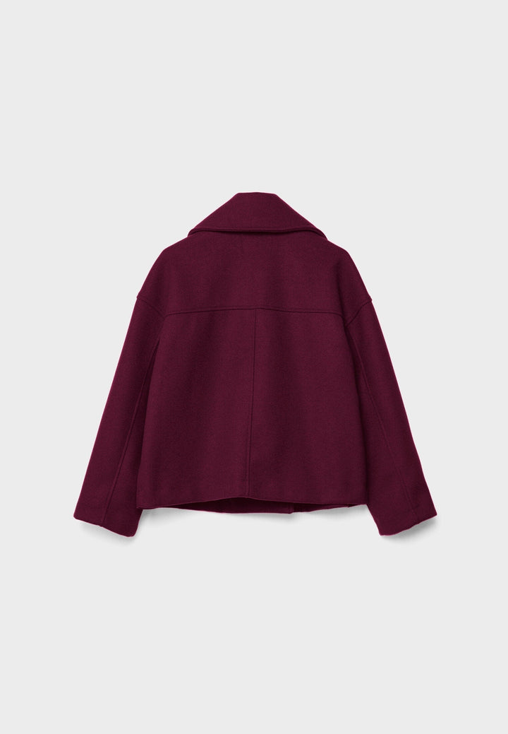 Dames Korte Double Breasted Jas Peacoat