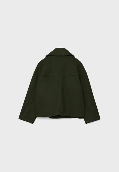 Dames Korte Double Breasted Jas Peacoat