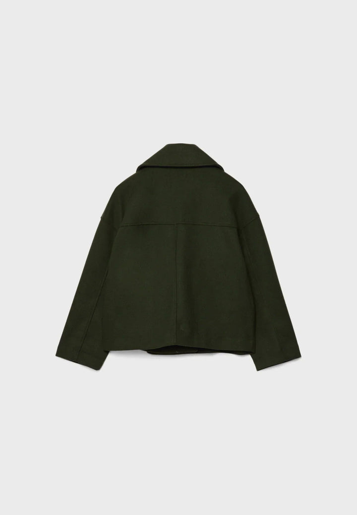 Dames Korte Double Breasted Jas Peacoat