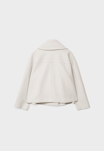 Dames Korte Double Breasted Jas Peacoat