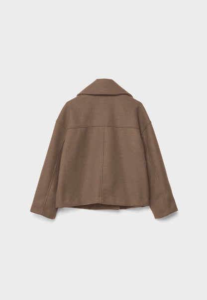 Dames Korte Double Breasted Jas Peacoat