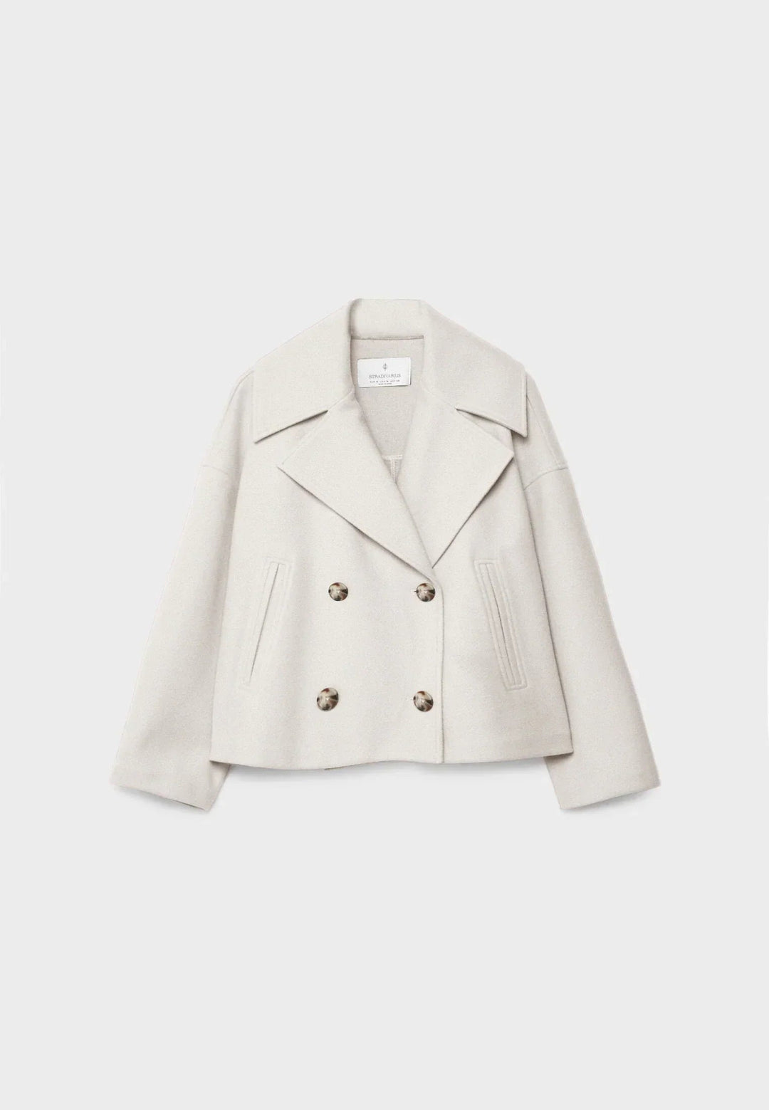 Dames Korte Double Breasted Jas Peacoat