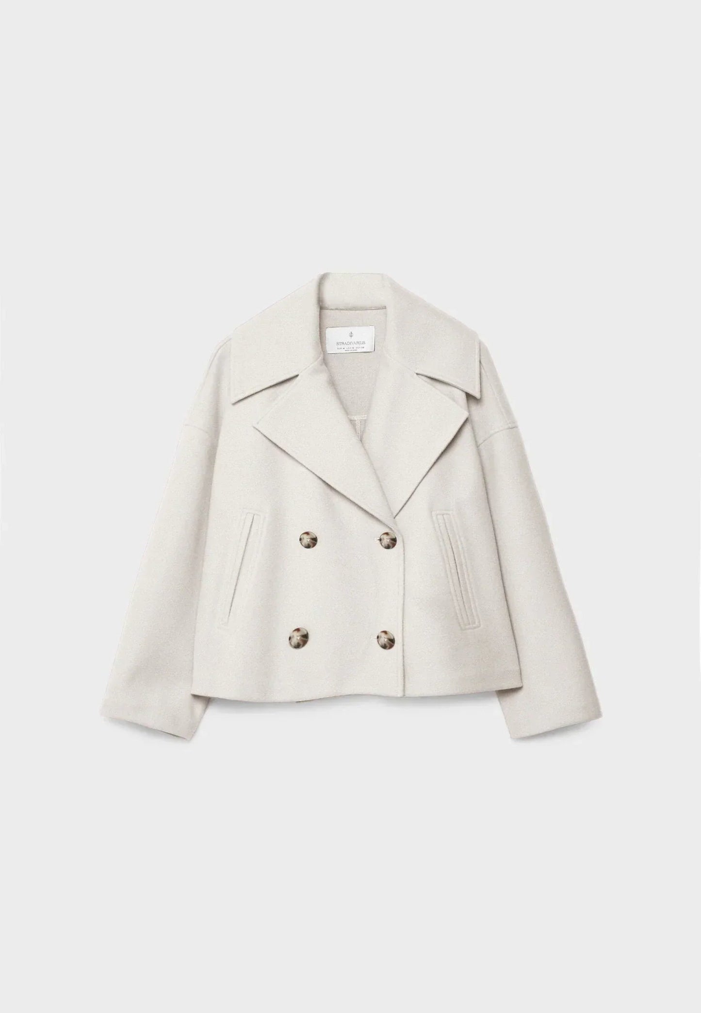 Dames Korte Double Breasted Jas Peacoat