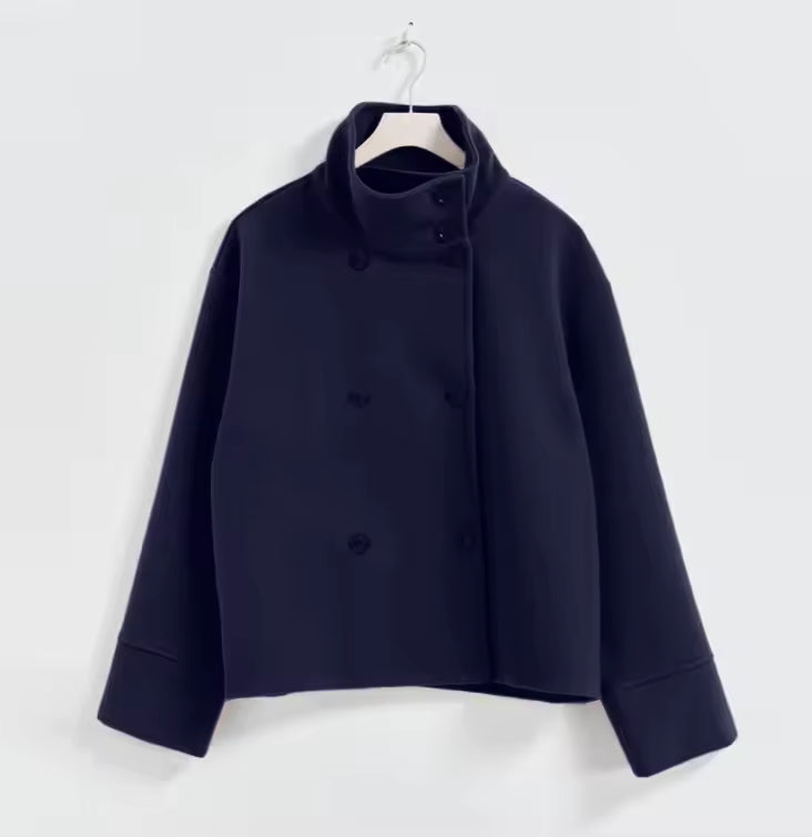 Elise – Luxe Breasted Korte Jas Velora-Amsterdam