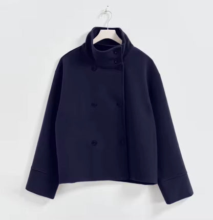 Elise – Luxe Breasted Korte Jas Velora-Amsterdam