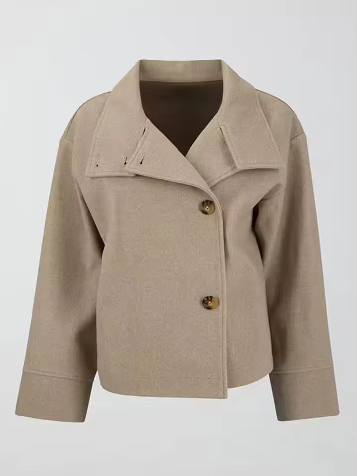 Elise – Luxe Breasted Korte Jas Velora-Amsterdam