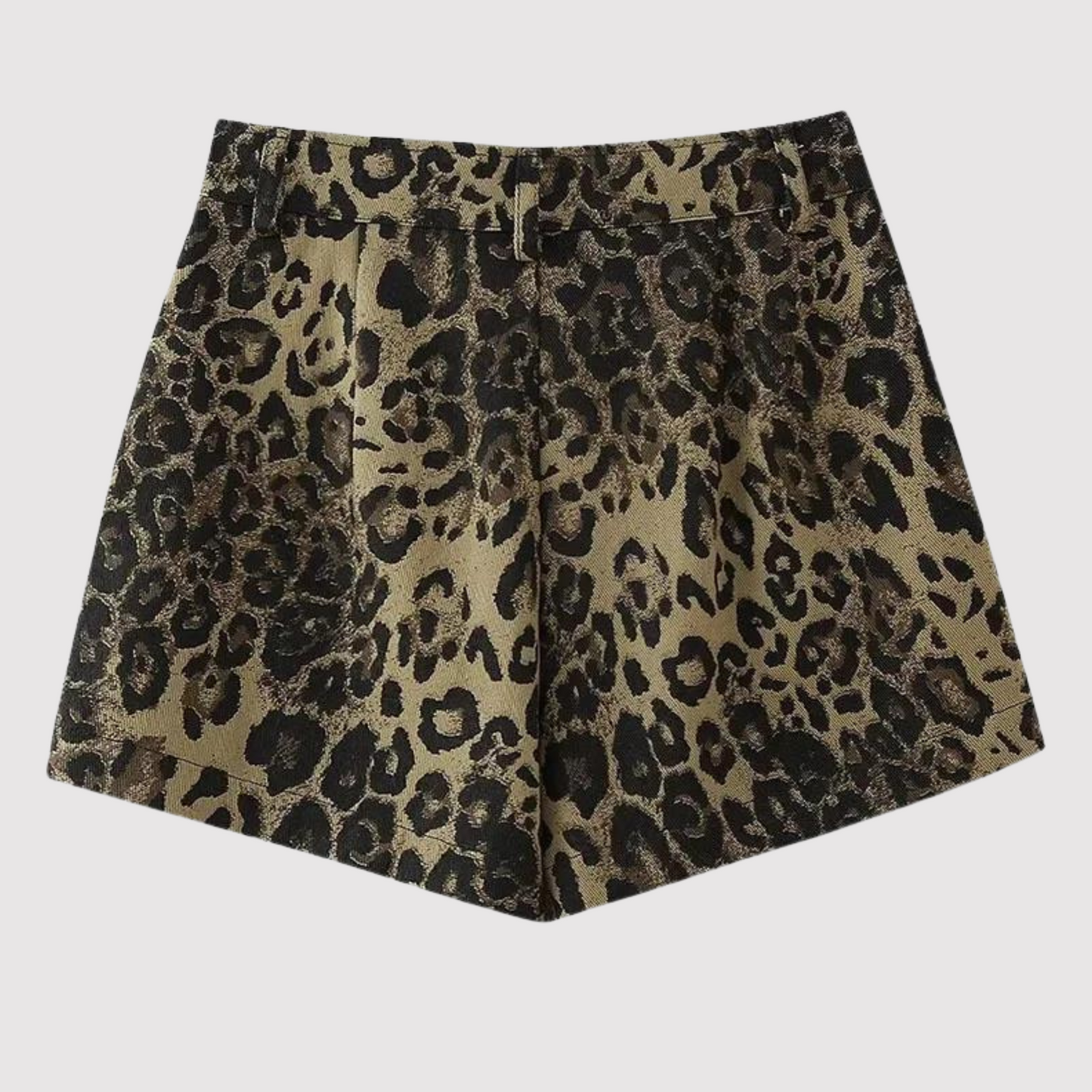 Dames Leopard Print Jeans Short Hoge Taille