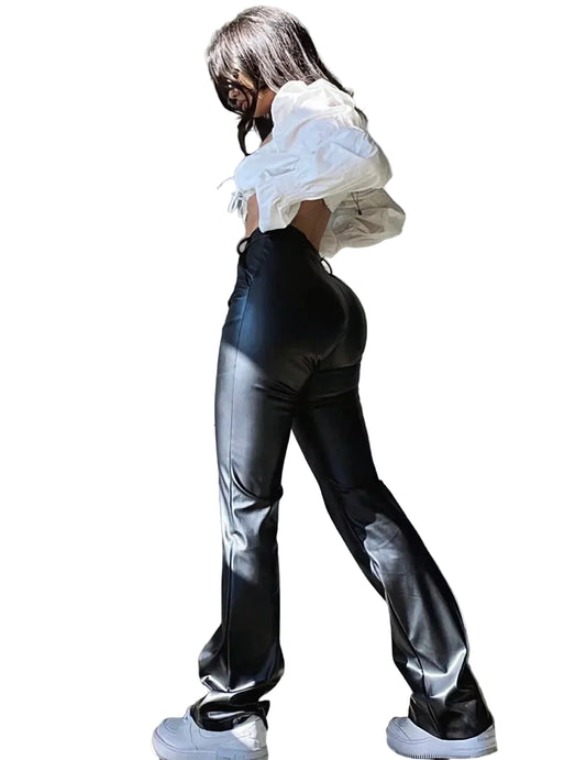 Dames Flared Broek Hoge Taille Lang
