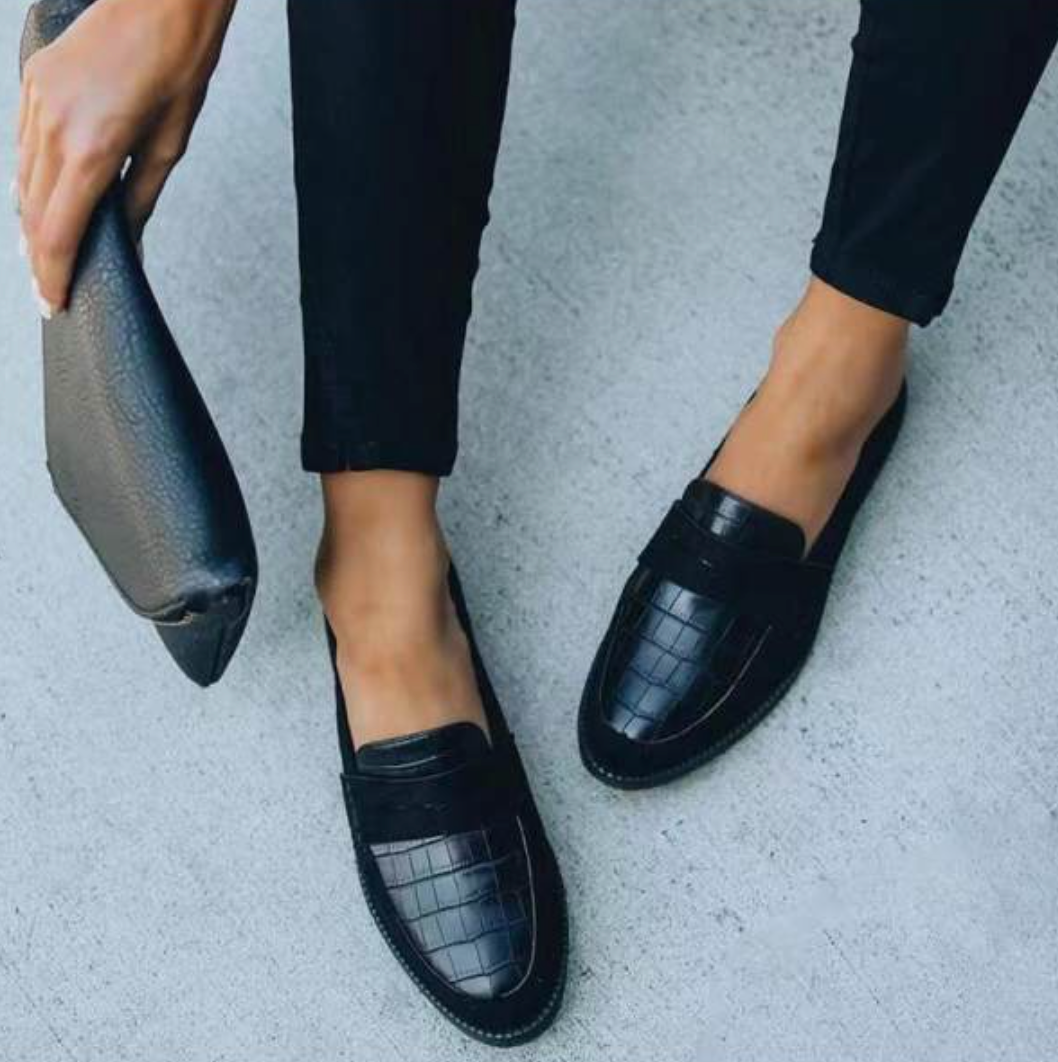 Dames Loafers Croc Detail Instappers