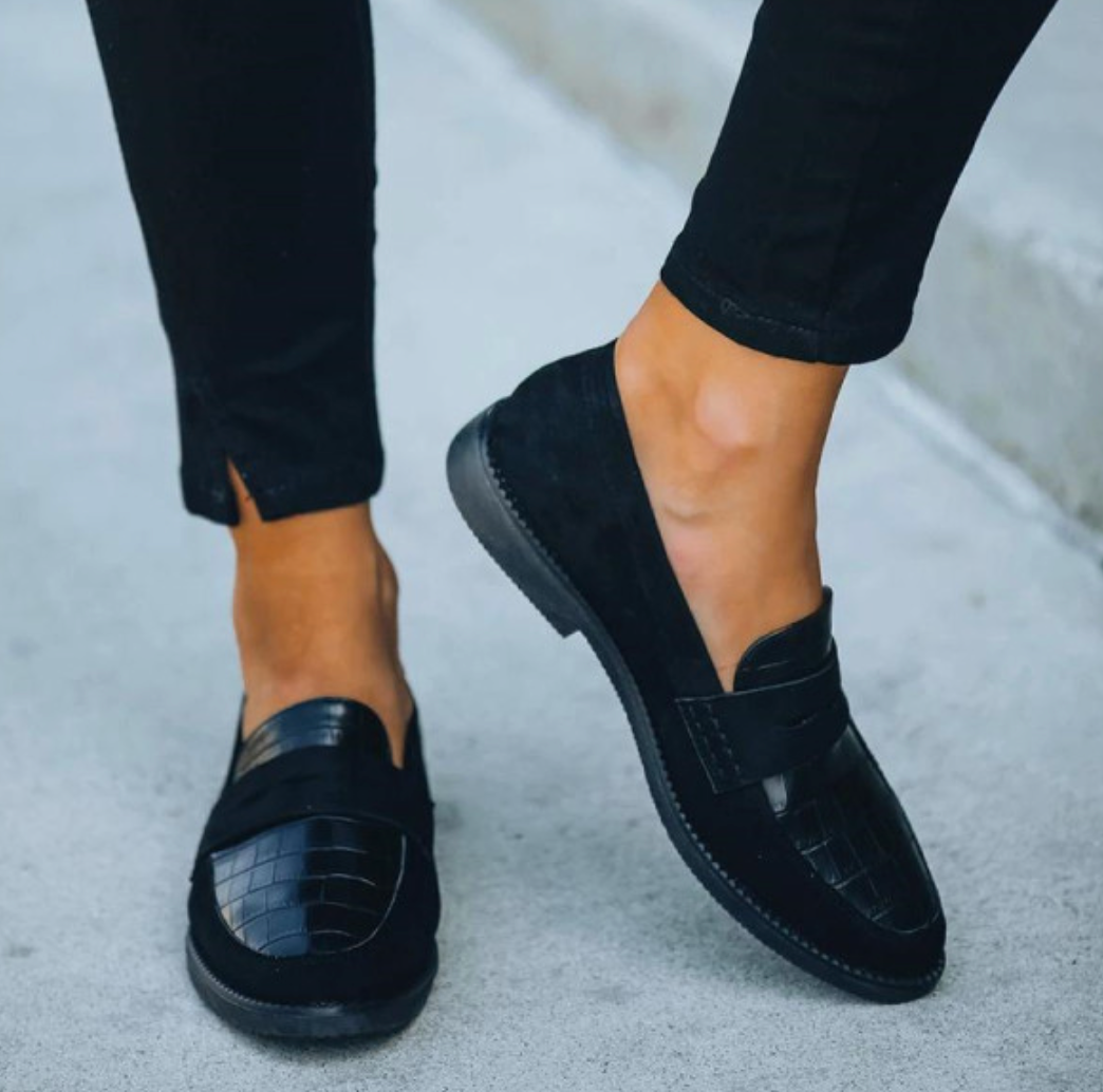 Dames Loafers Croc Detail Instappers