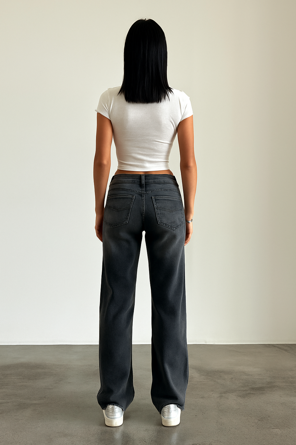 Dames Low Waist Wide Leg Jeans Lang