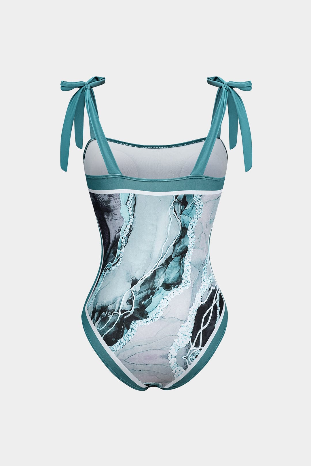 Dames Marble Print Badpak Set met Pareo