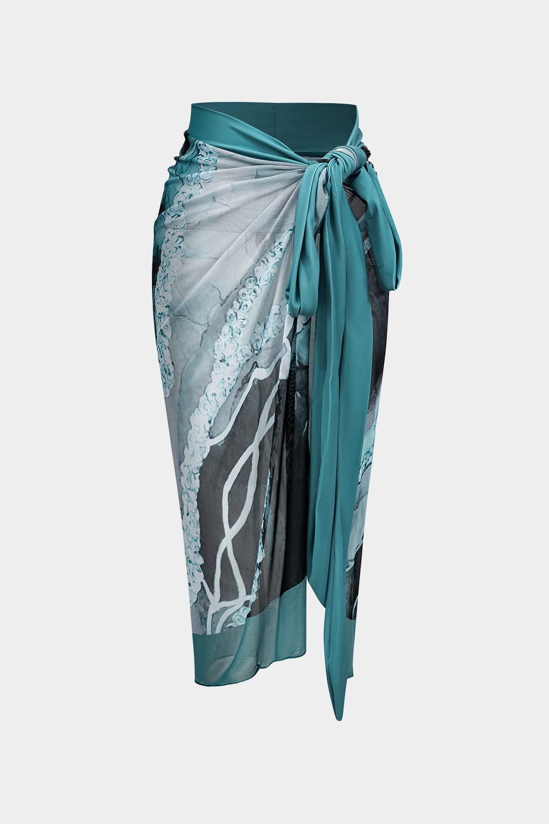 Dames Marble Print Badpak Set met Pareo